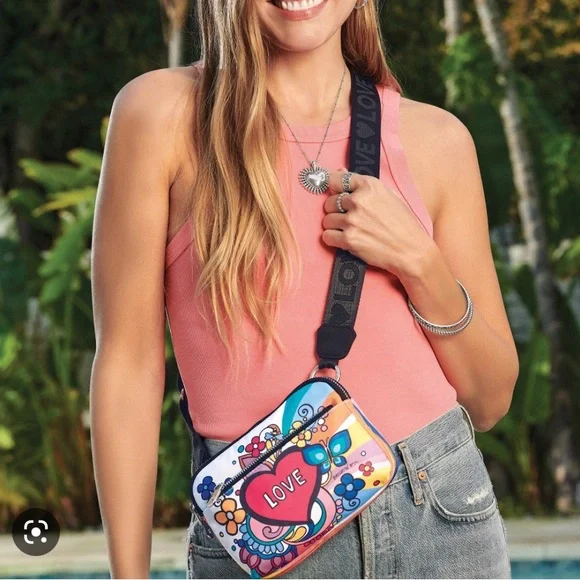 Brighton Power Of Love Convertible Graphic Crossbody/Shoulder Bag NWT - Picture 1 of 14
